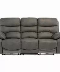 Grey Soft Touch Fabric 3 Seater